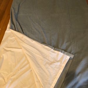 2 blue velvet Pottery Barn curtain panels